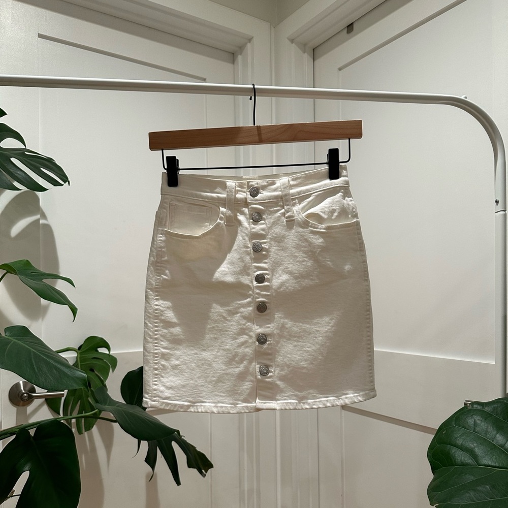 White Denim Skirt